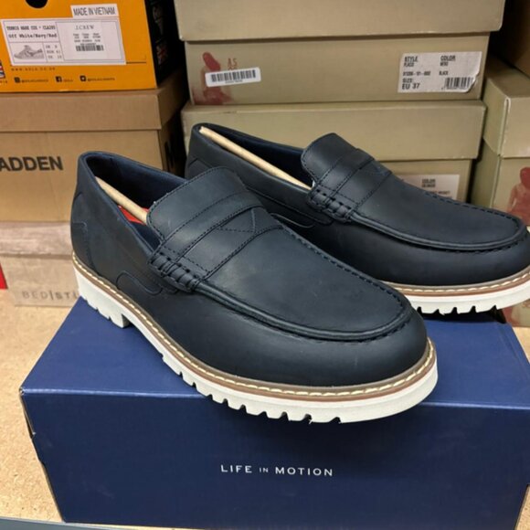 Rockport Mens Maverick Penny Blue Shoes (NWT) - Picture 7 of 9